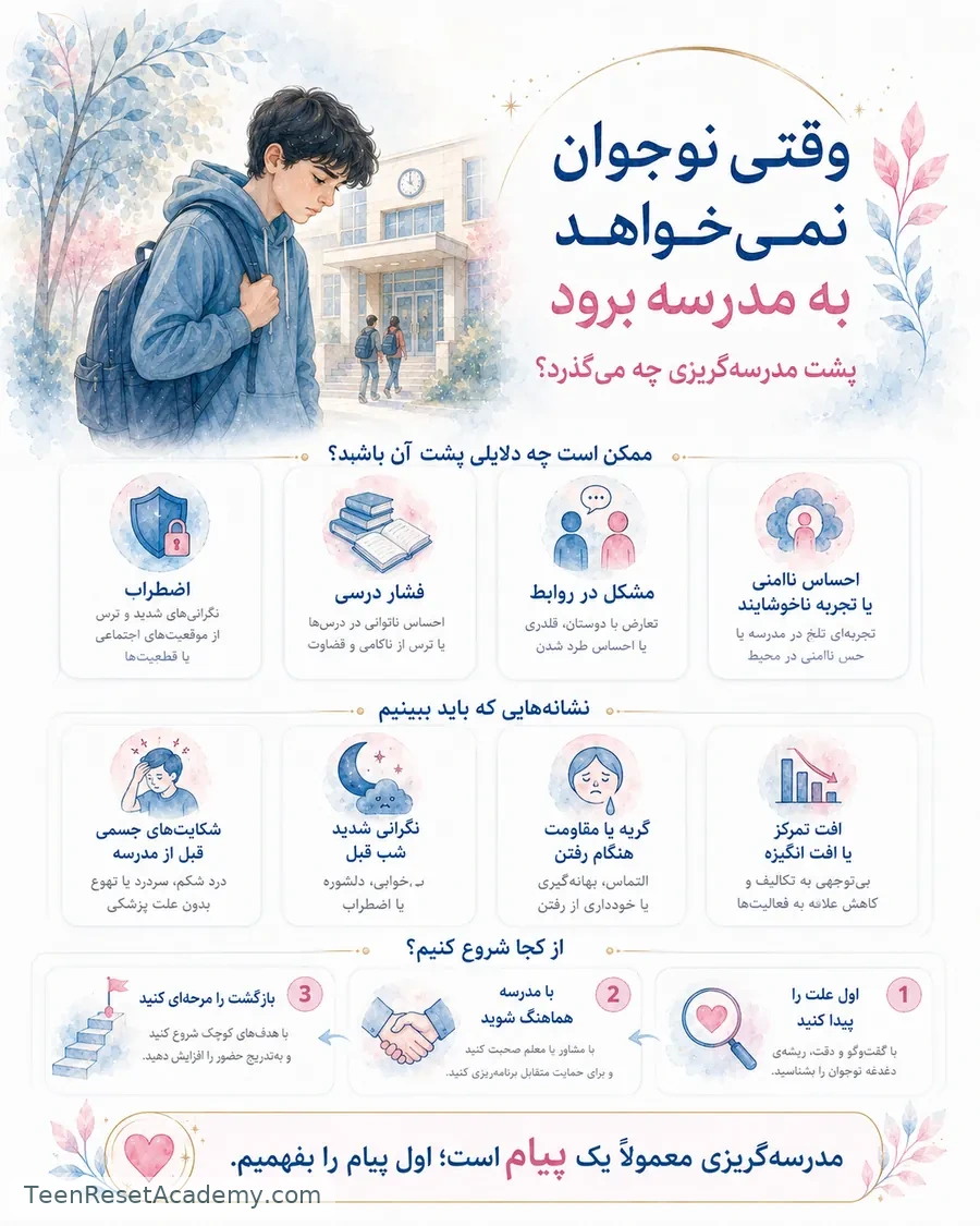 نقشه فهم مدرسه‌گریزی و مسیر حمایت