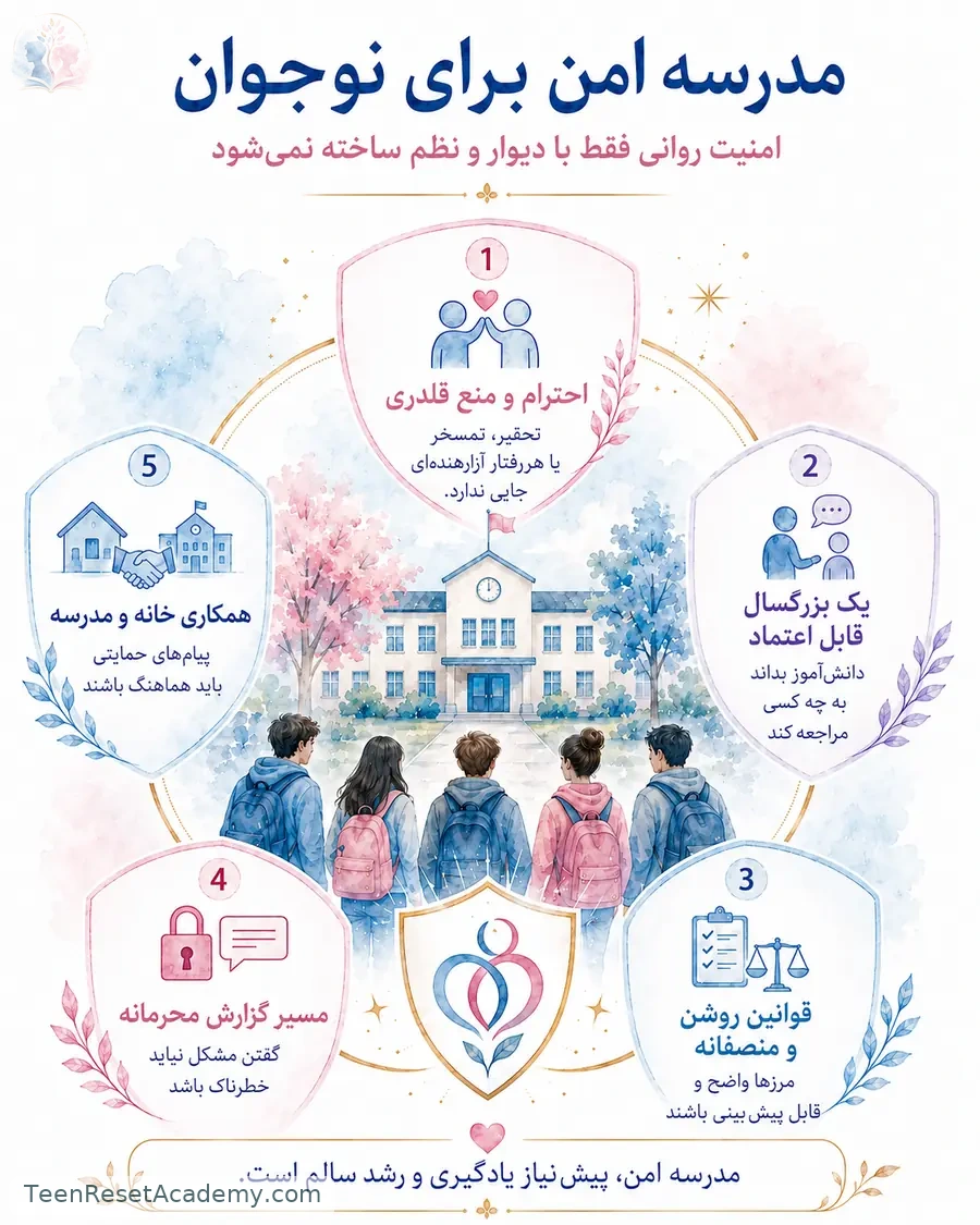 خلاصه تصویری: اجزای اصلی یک مدرسه امن و حمایتگر